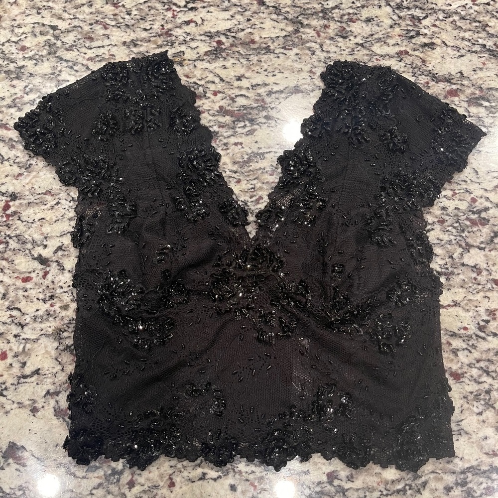 bebe sequin crop top - SMALL